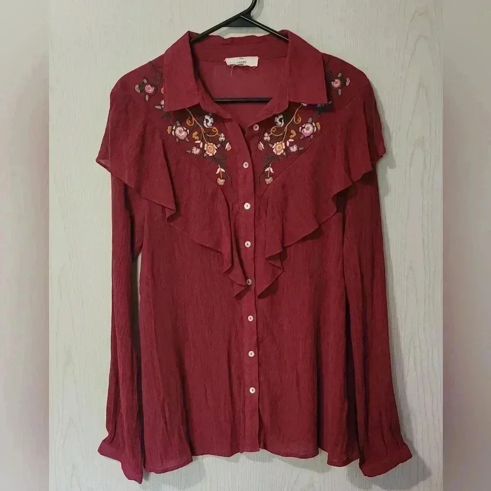 Embroidered button up - Picture 1 of 6